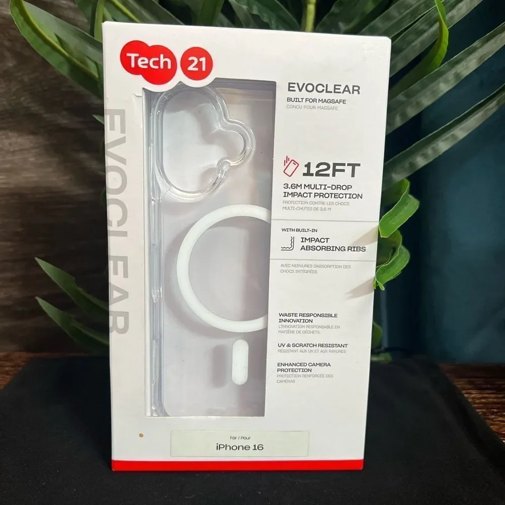 Tech 21 EvoClear - Apple iPhone 16 Case - Clear, New in box!